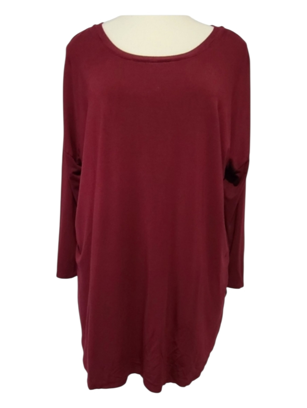 Babaton Aritzia Maroon 3/4 Sleeve Shirt Dress Size M | Minimalist Boxy Fit